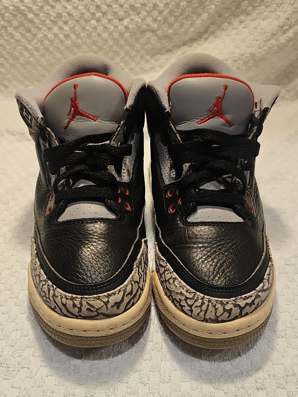 Jordan Kids Black, Gray and Orange Retro Elephant Print Sneakers